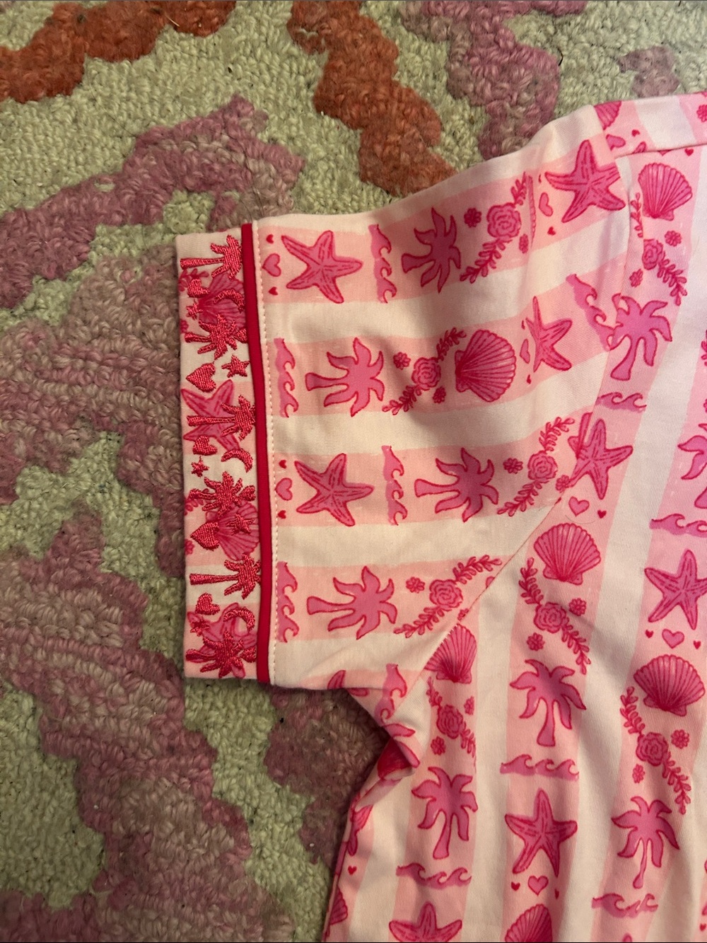 NWTags Pink Palm Puff pink Pajama Top ✨Size Small✨ - Picture 4 of 5